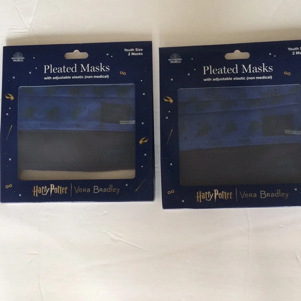 4 Vera Bradley Harry Potter pleated adjustable kids’ masks Ravensclaw Pattern